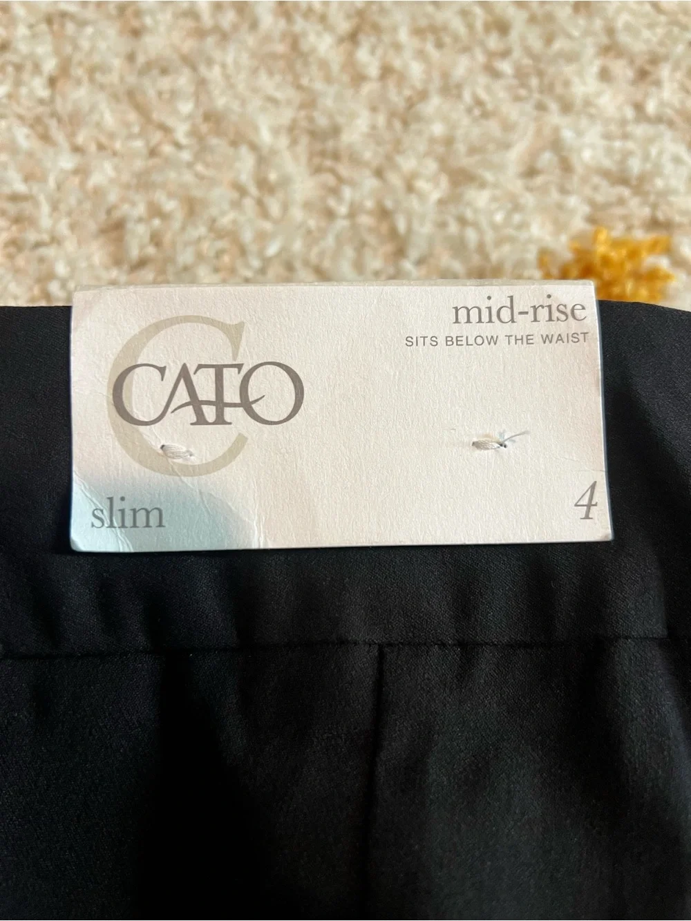 Cato Mid-Rise Black Dress Pants